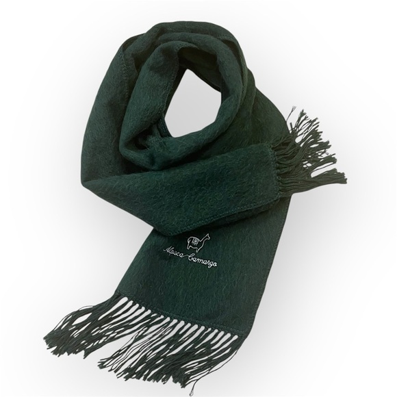 Camargo Alpaca Scarf with Alpaca Stitched Logo, dark green, unisex, 66.5”x 9” - Picture 2 of 13